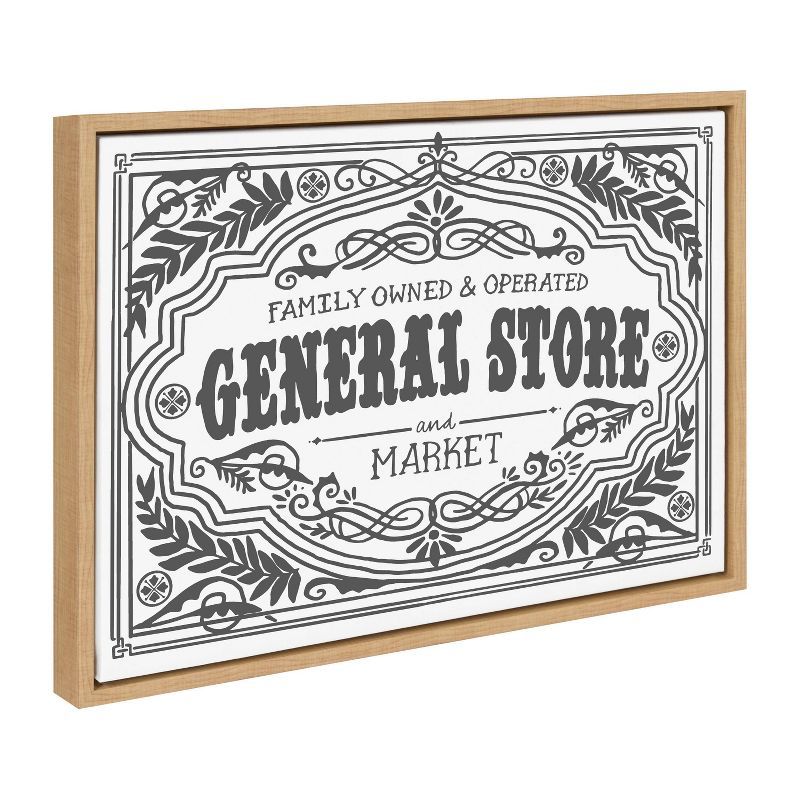 Natural Framed General Store Family Canvas Print 18"x24"