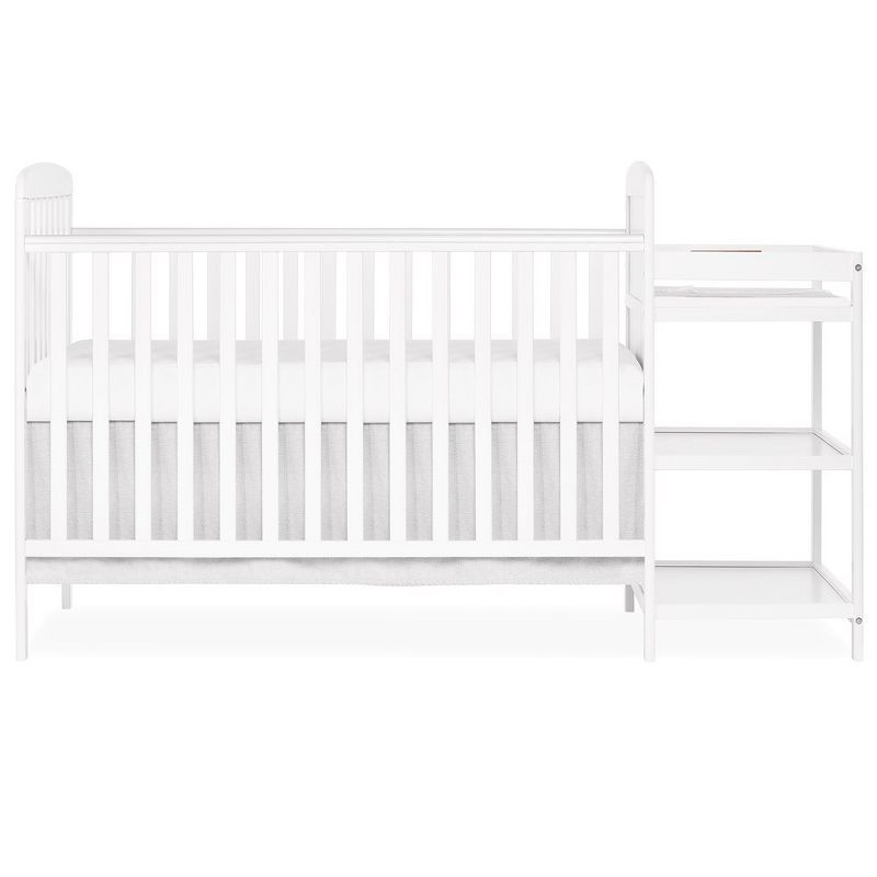 White 4-in-1 Full-Size Crib and Changing Table Combo