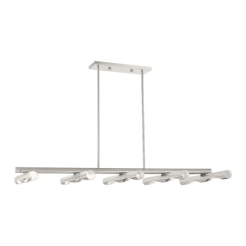 Acra 10-Light Brushed Nickel Linear Chandelier