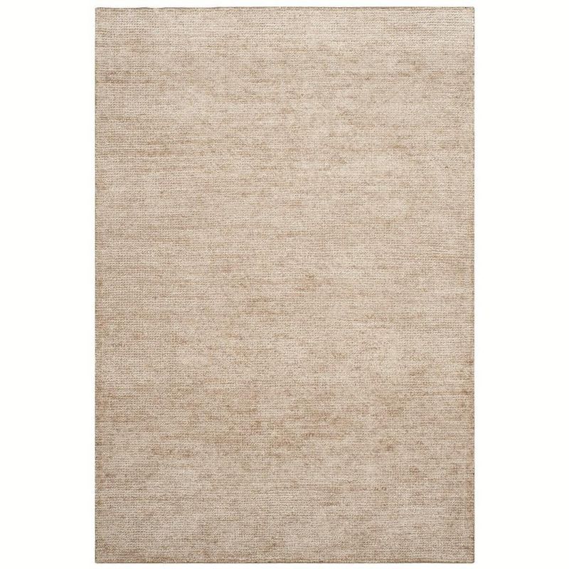 Hand-Knotted Beige Wool and Viscose 4' x 6' Area Rug