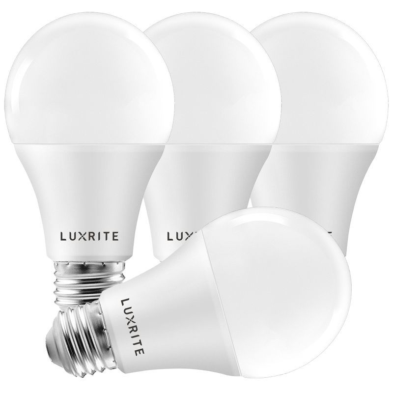 Luxrite White Frosted Dimmable LED Light Bulbs 4-Pack