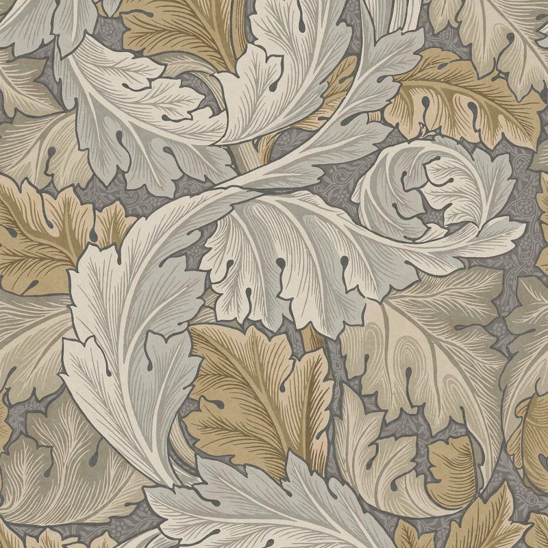 William Morris Neutral Acanthus Leaf Vinyl Wallpaper