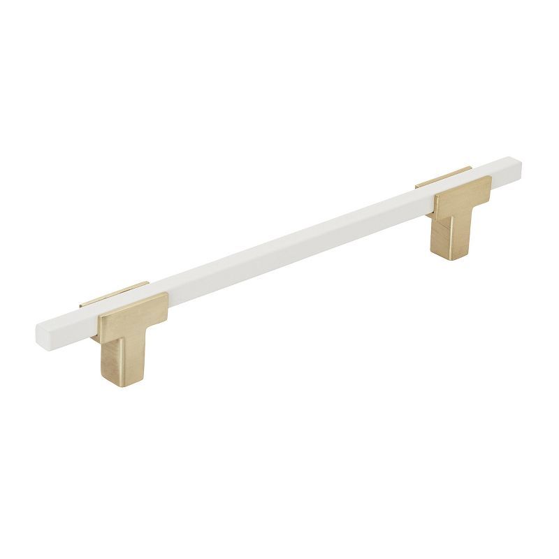 Brushed Gold and White Modern Cabinet Bar Pull