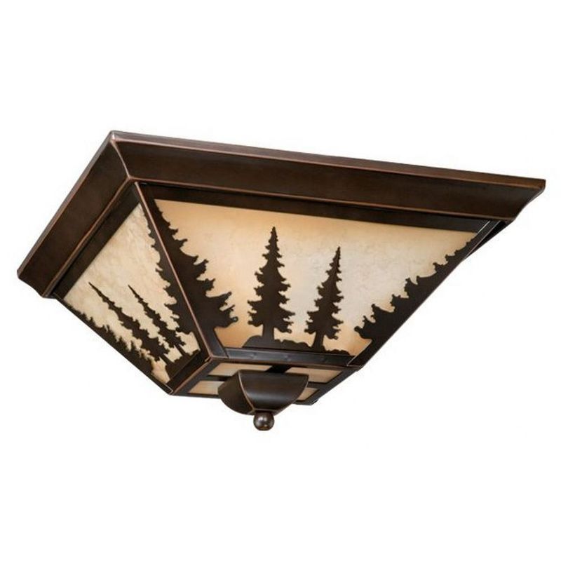 Yosemite Burnished Bronze Rustic Tree Flush Mount Light