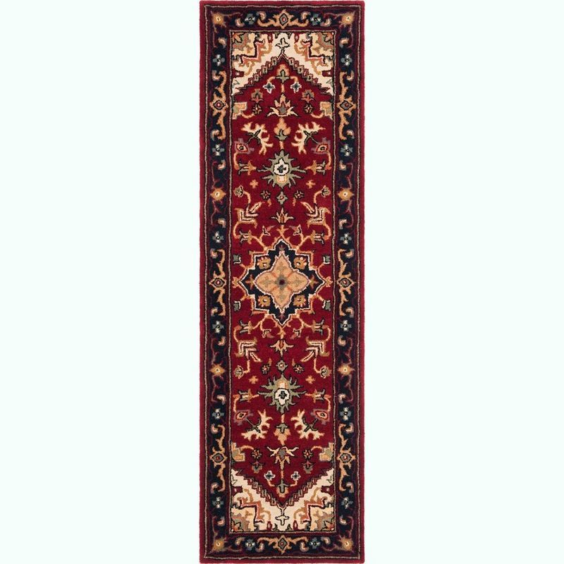 Heritage Red and Beige Wool Hand-Tufted Runner Rug