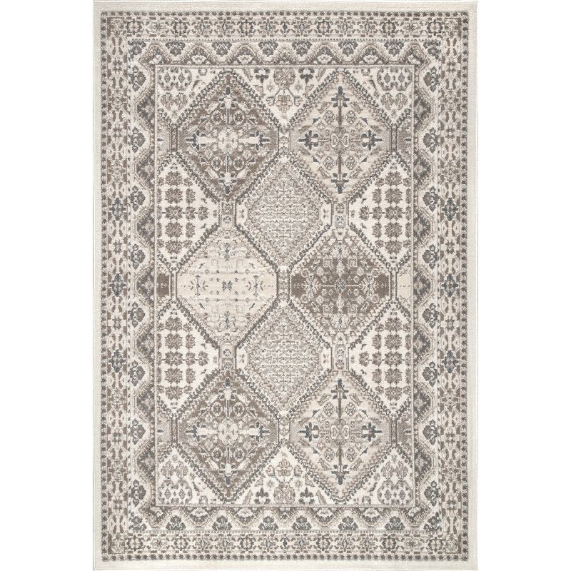 Becca Easy-Care Beige Synthetic 4' x 6' Rectangular Area Rug