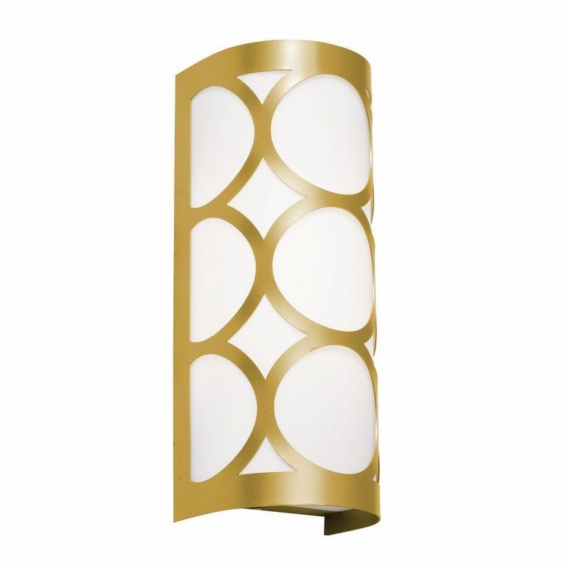 Gold and White Steel Cylinder Dimmable Sconce