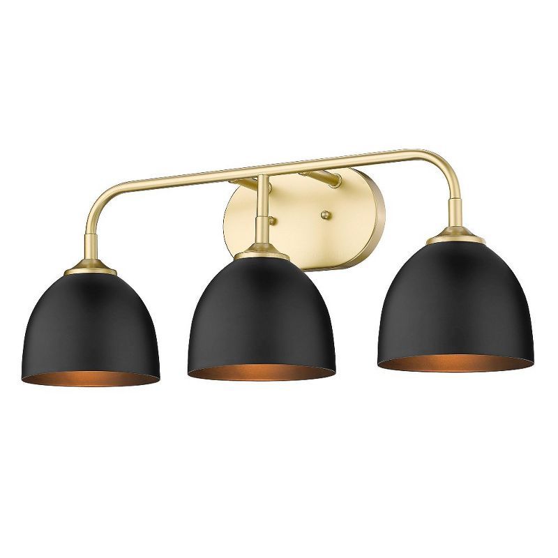 Zoey Black and Gold 3-Light Bath Vanity Fixture