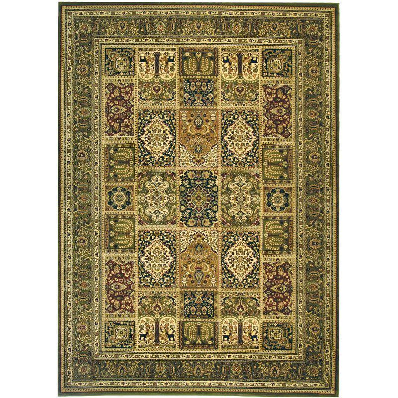 Lyndhurst Ivory and Green Floral Synthetic Runner Rug