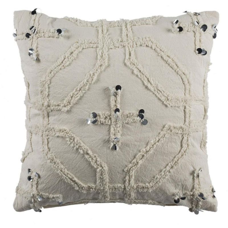 Daphne 20" x 20" Off-White Cotton Accent Pillow