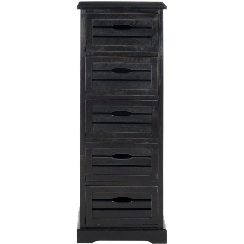 Sarina Black Pine 5-Drawer Coastal Chest