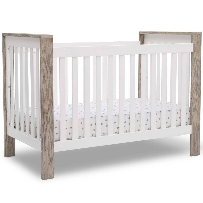 Bianca White and Gray Wood 4-in-1 Convertible Toddler Crib