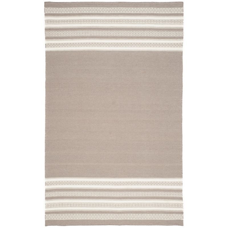 Sublime Artisan Light Brown Wool 5' x 8' Flat Woven Rug