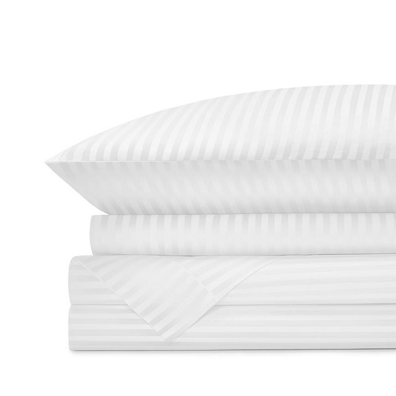 Comfortwill King White Stripe Polyester Sheet Set