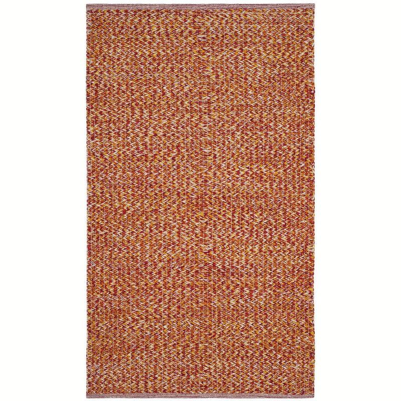 Coastal Breeze Hand-Woven Orange Cotton 4' x 6' Area Rug