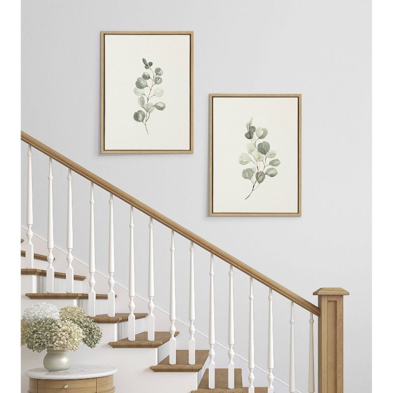 Natural Framed Eucalyptus Canvas Art Set, 18" x 24"