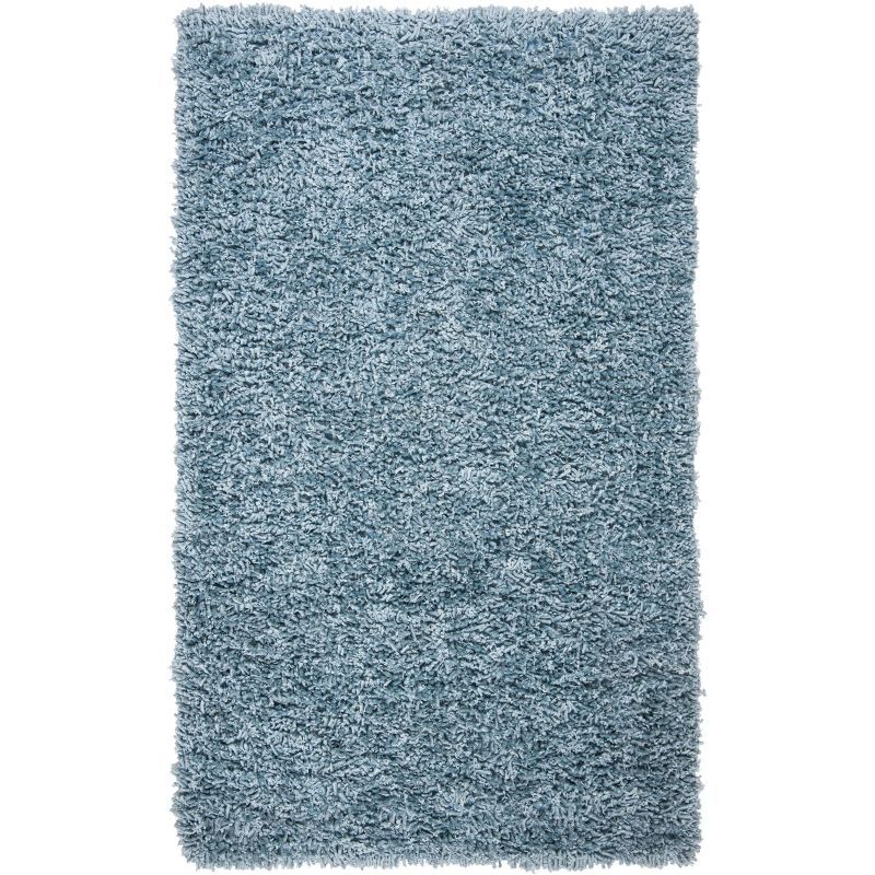 Light Blue 4' x 6' Handmade Shag Area Rug