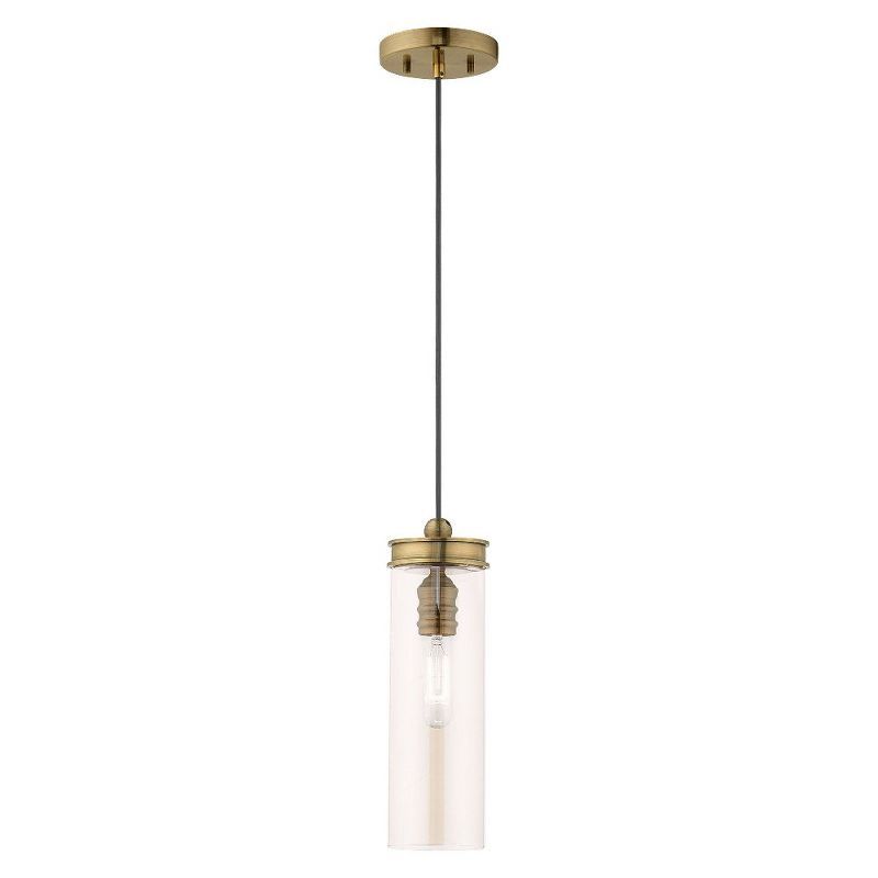 Chic Antique Brass 1-Light Mini Pendant with Champagne Glass