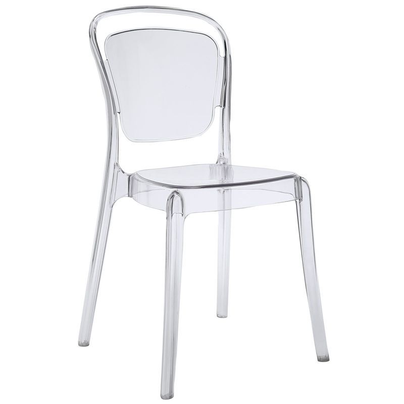 Entreat Minimalist Clear Polycarbonate Dining Side Chair