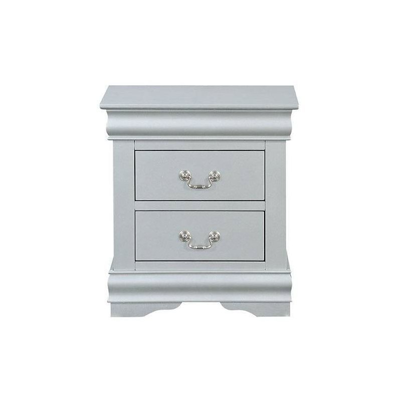 Louis Philippe III 22" Platinum Solid Wood 2-Drawer Nightstand