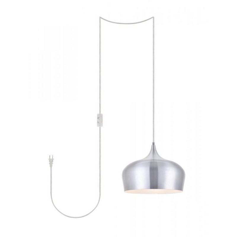 Nora Burnished Nickel Adjustable Aluminum Plug-In Pendant Light