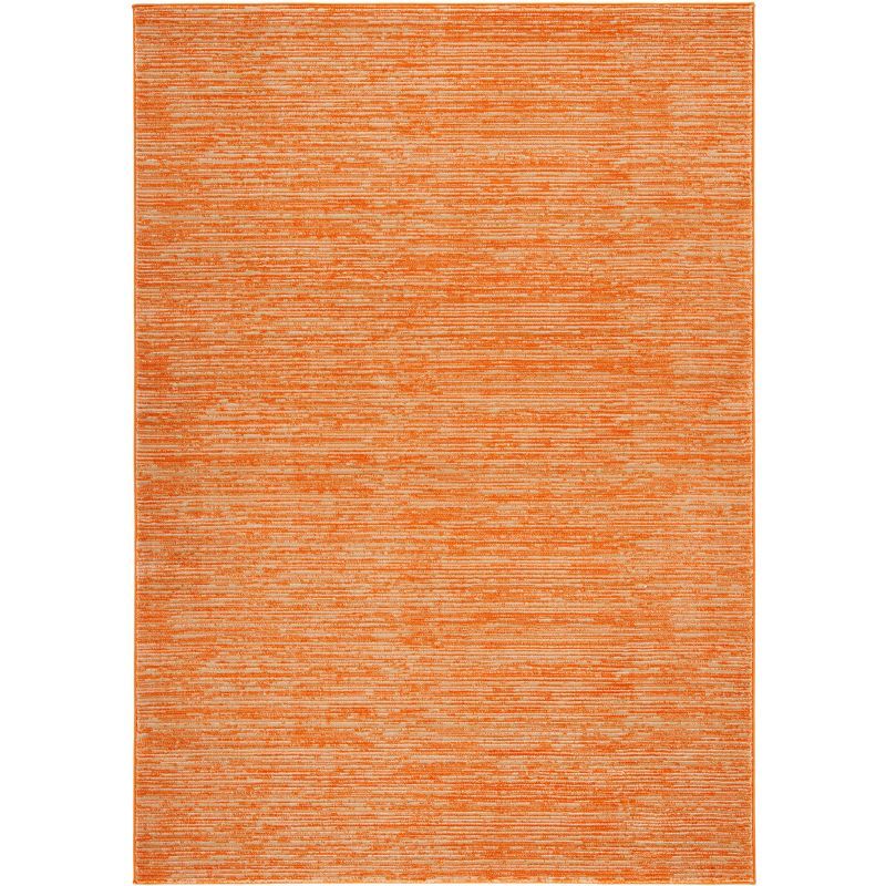 Hand-Knotted Orange Abstract 4' x 6' Synthetic Rug