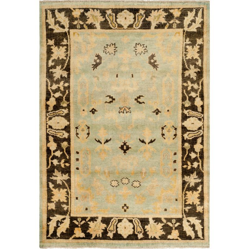 Elysian Light Blue Hand-Knotted Wool 4' x 6' Area Rug