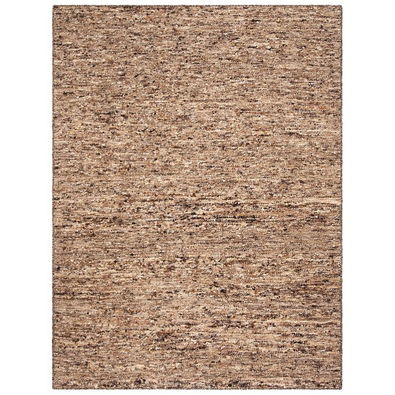 Beige and Taupe Handmade Wool Area Rug, 3' x 5'