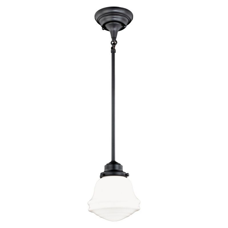Huntley Oil Rubbed Bronze Mini Pendant with Glass Shade