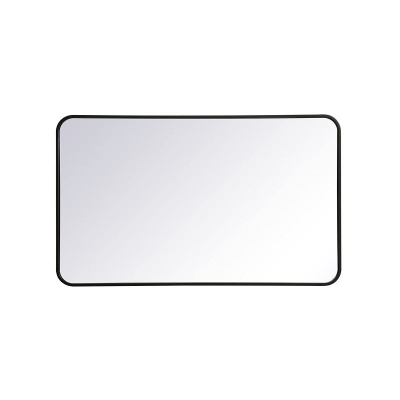 Contemporary Frameless Black Rectangular Wall Mirror 24x40 Inch