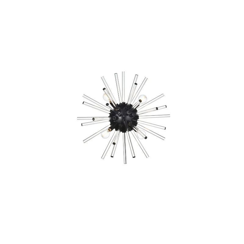 Black and Clear Crystal 18" Dimmable Metal Wall Sconce