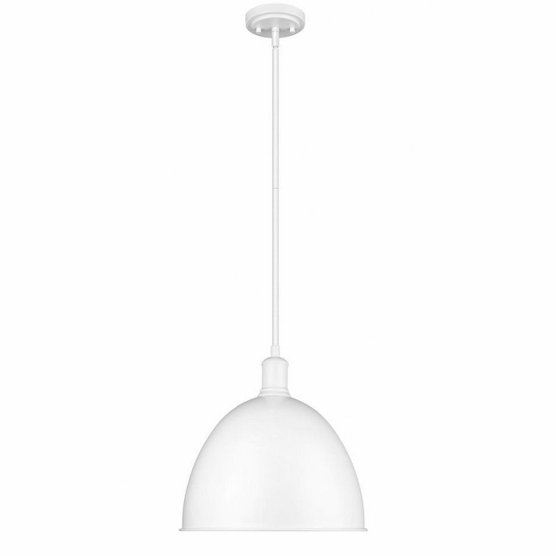 Satin White Sawyer 12.5" Transitional Bell Pendant Light