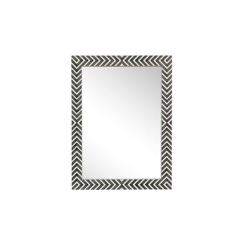 Chevron Hand Painted Rectangular Frameless Vanity Mirror