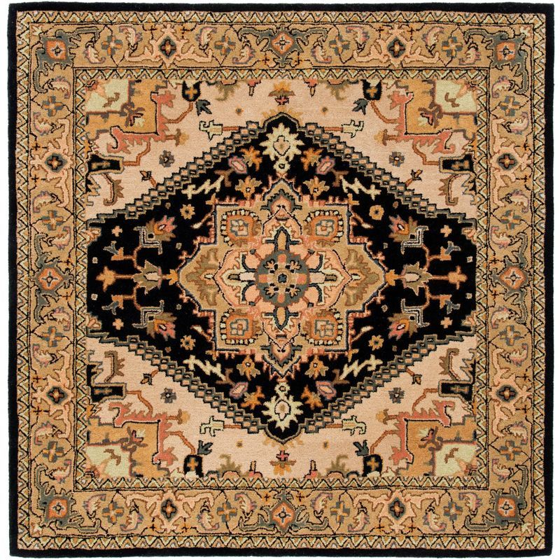 Heritage Black and Gold Hand-Tufted Wool Area Rug