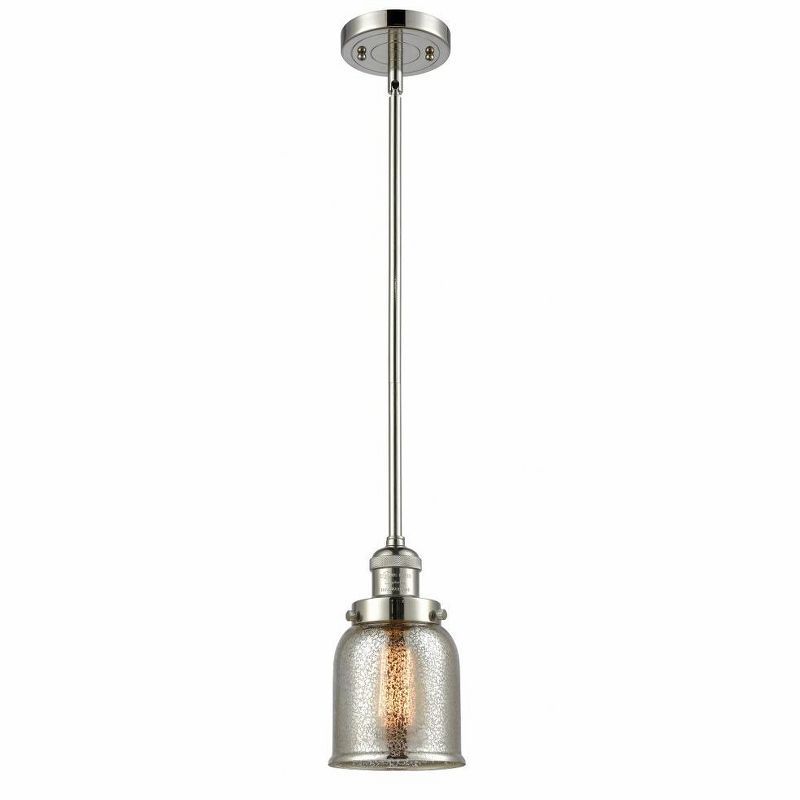 Polished Nickel Mini Pendant with Mercury Glass Shade