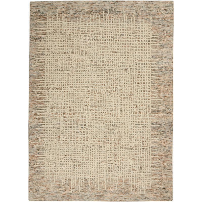 Handmade Beige/Multi Wool Tufted 5' x 7' Area Rug