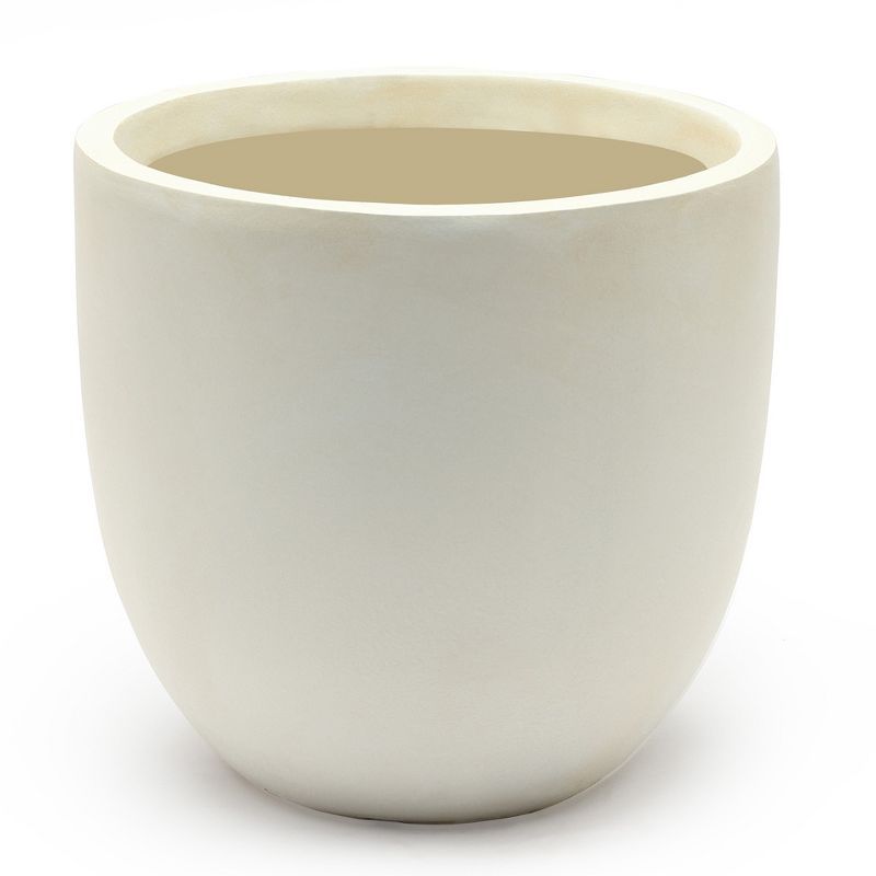 White Round Magnesium Oxide Outdoor/Indoor Planter
