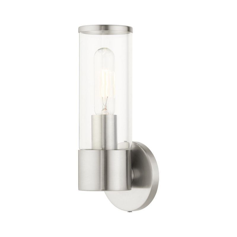 Elegant Brushed Nickel Wall Sconce with Clear Glass Shade