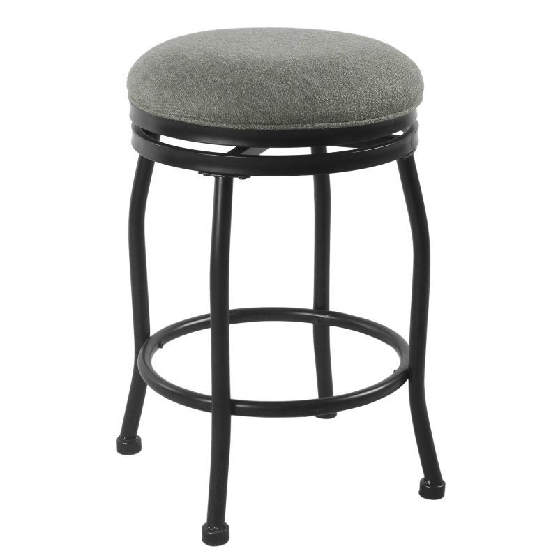 Charcoal Gray Swivel Backless Metal Counter Stool