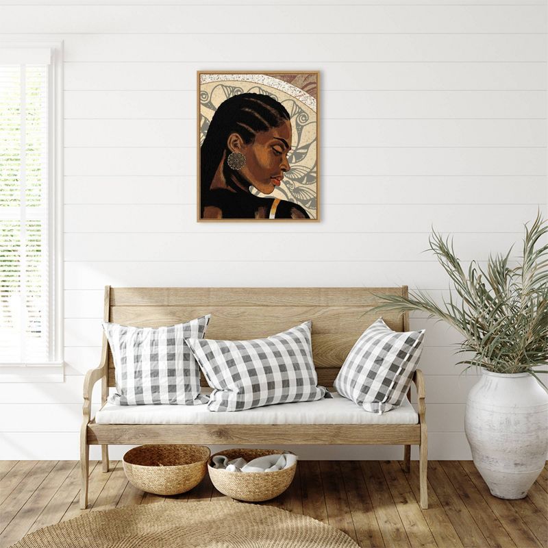 Expressions II by Alonzo Saunders Brown Floater Frame Canvas Art