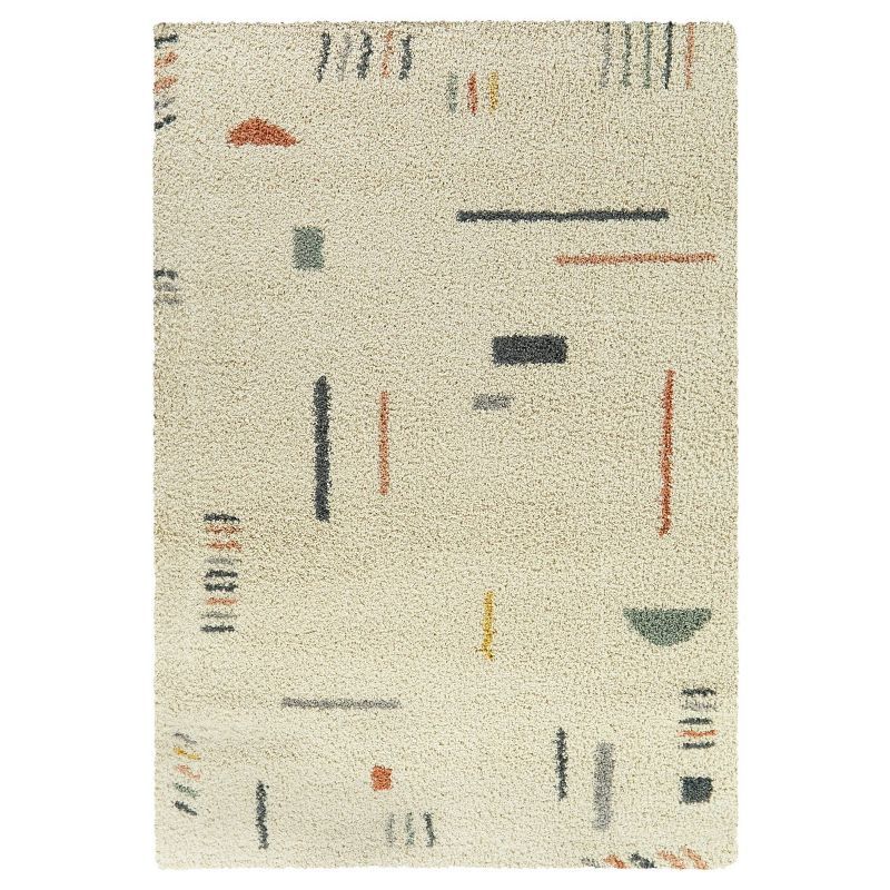 Rupa Multicolor Cream Shag Kids' Area Rug 5'3" x 7'