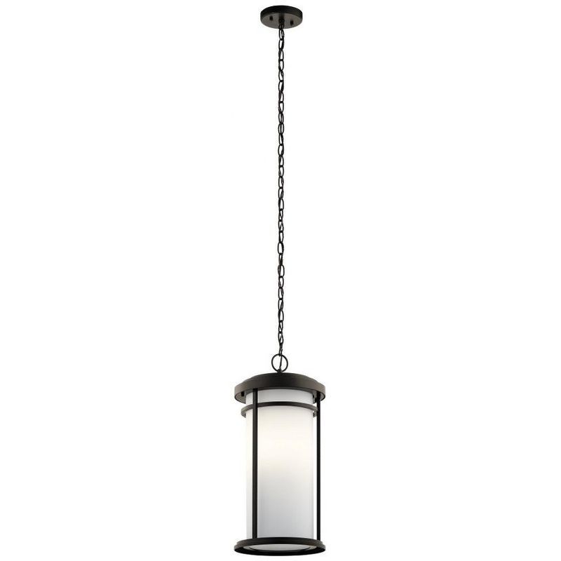 Olde Bronze 21" Outdoor Pendant Light with Glass Shade