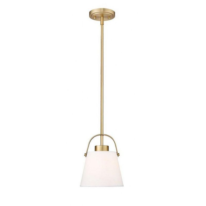 Heritage Brass 8" Pendant Light with Ivory Shade