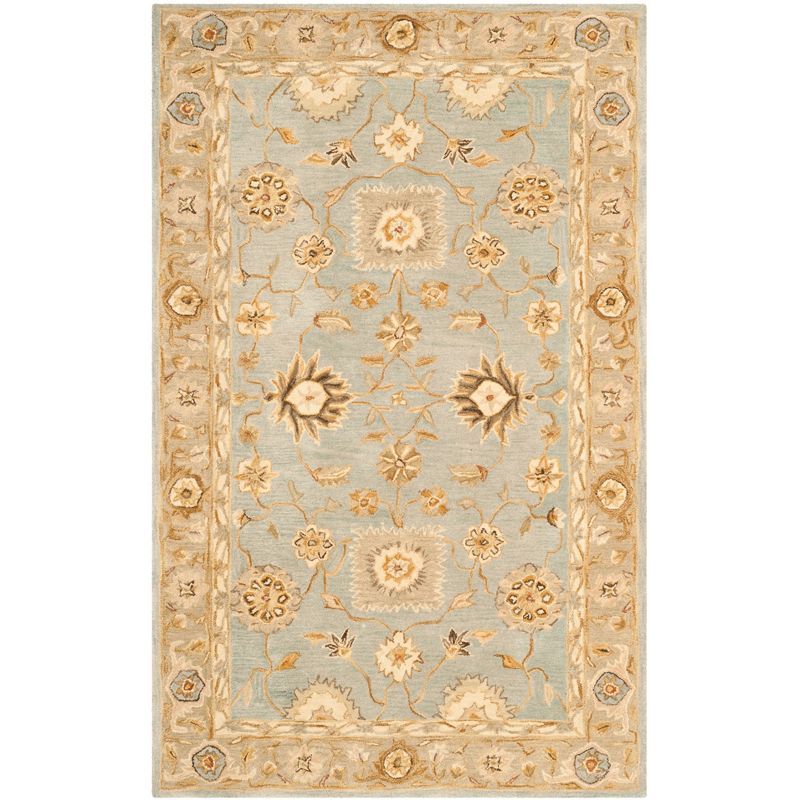 Anatolia Light Blue and Sage Hand Tufted Wool Area Rug