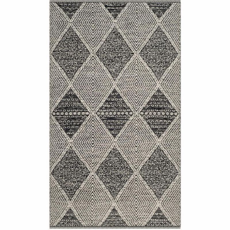 Coastal Charm Black Cotton Flatweave 4' x 6' Area Rug