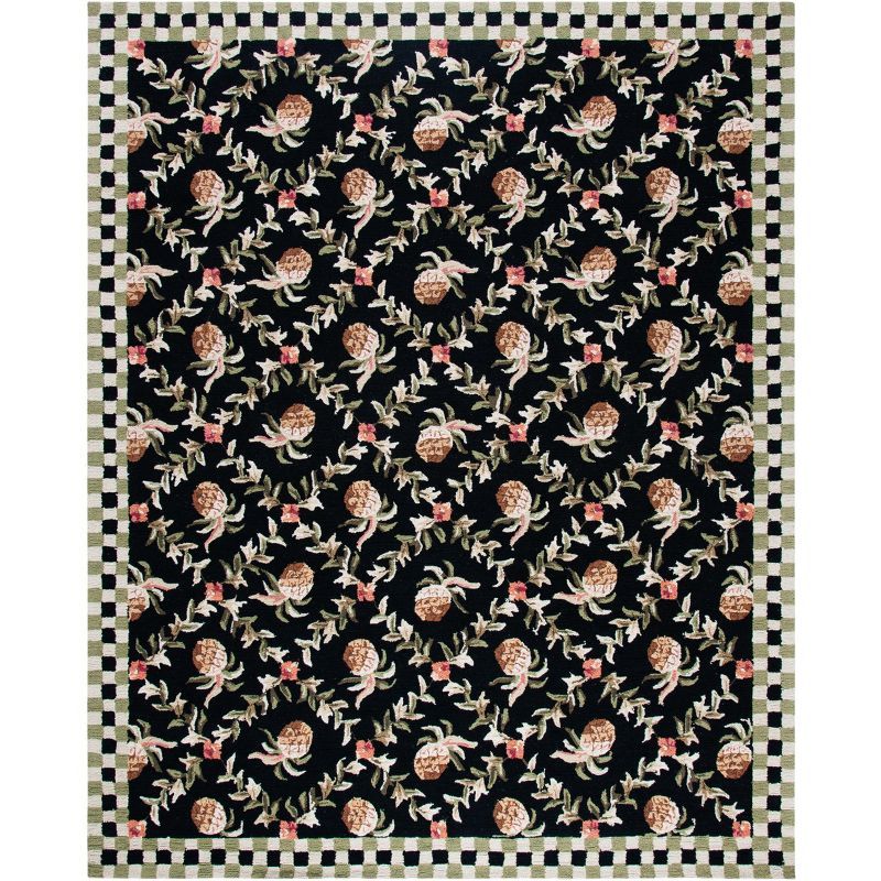 Chelsea Black and Ivory Hand Hooked Wool Area Rug