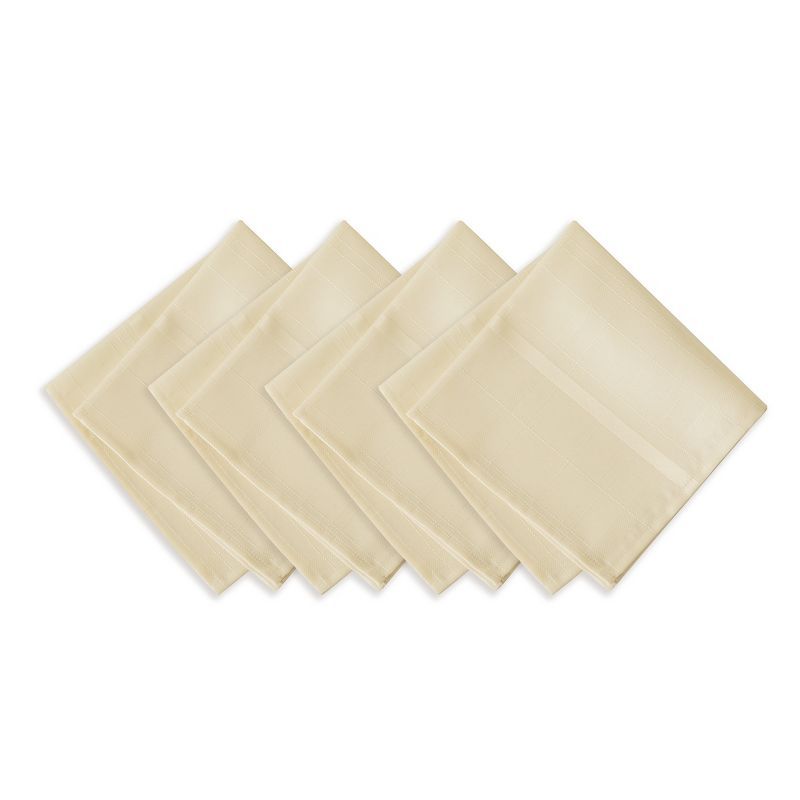 Elegance Plaid Off-White Polyester Napkin Set of 4
