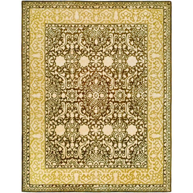 Brown and Ivory Round Tufted Wool Area Rug