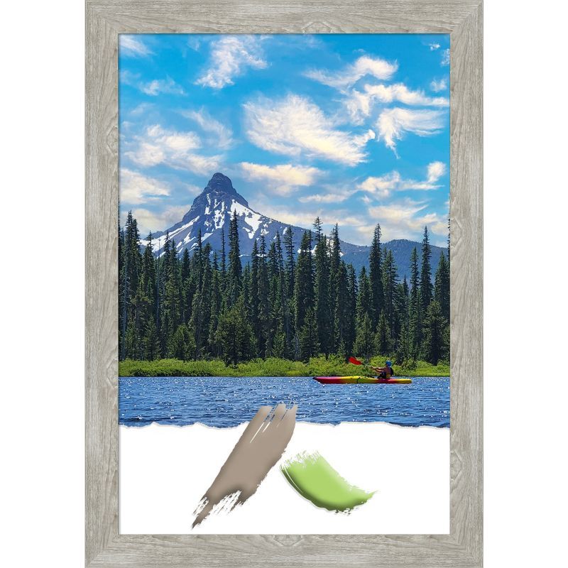 Dove Greywash Narrow Rustic Wood Wall Picture Frame