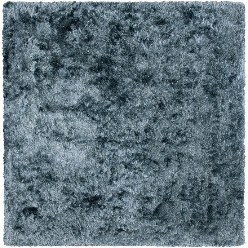 Slate Hand-Tufted Square Shag Synthetic Area Rug, 4 ft.